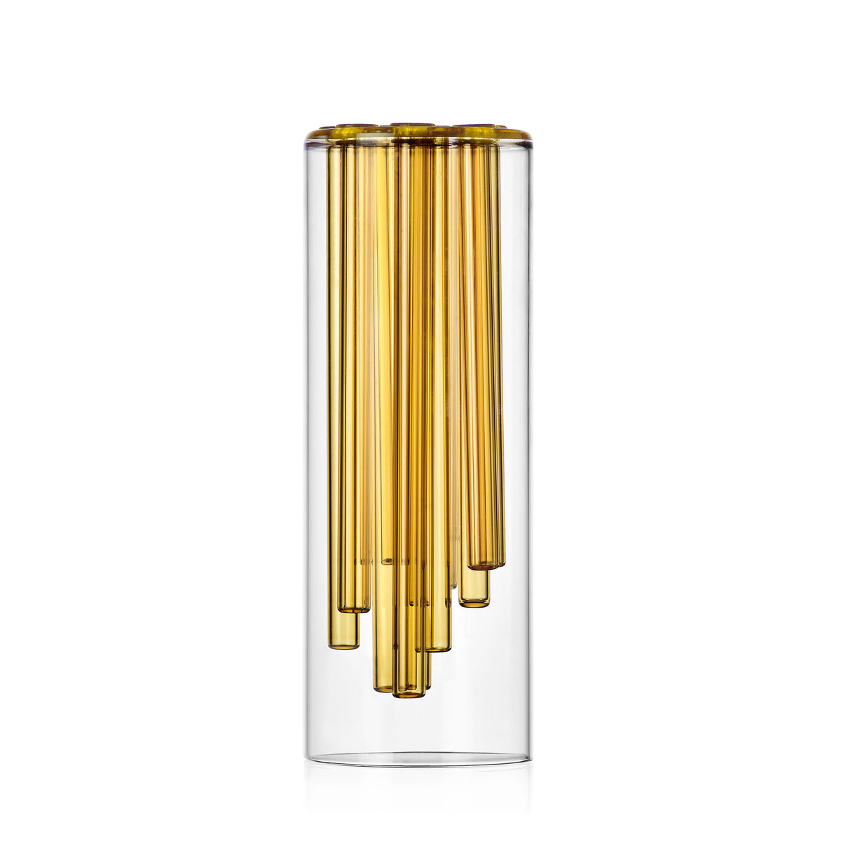 Vaso Jelly Giallo Ichendorf Milano – Scultura in Vetro Borosilicato Designer Doriana e Massimiliano Fuksas