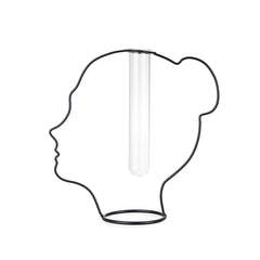 Vaso Lady Silhouette nero in metallo e vetro H20 - 27600