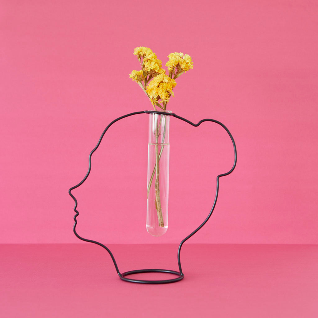 Vaso Lady Silhouette nero in metallo e vetro H20 - 27600