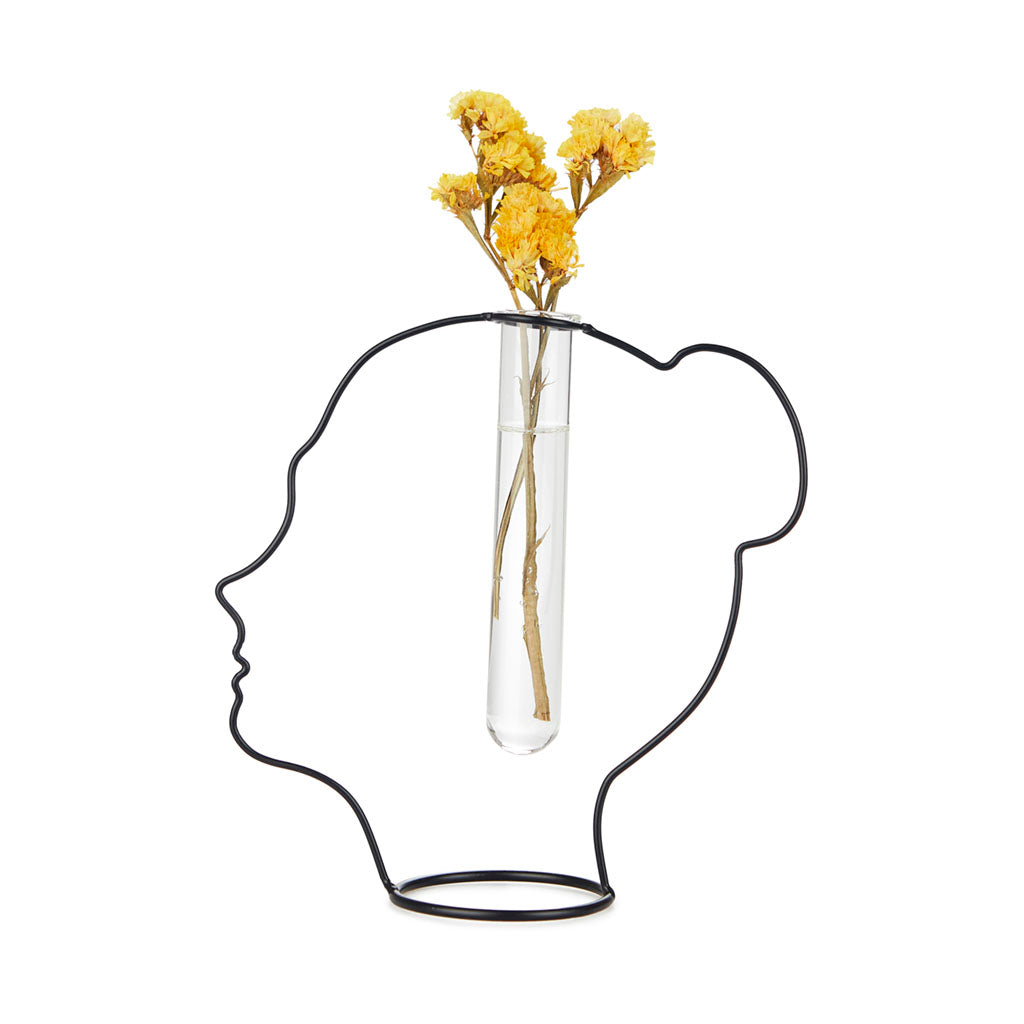Vaso Lady Silhouette nero in metallo e vetro H20 - 27600
