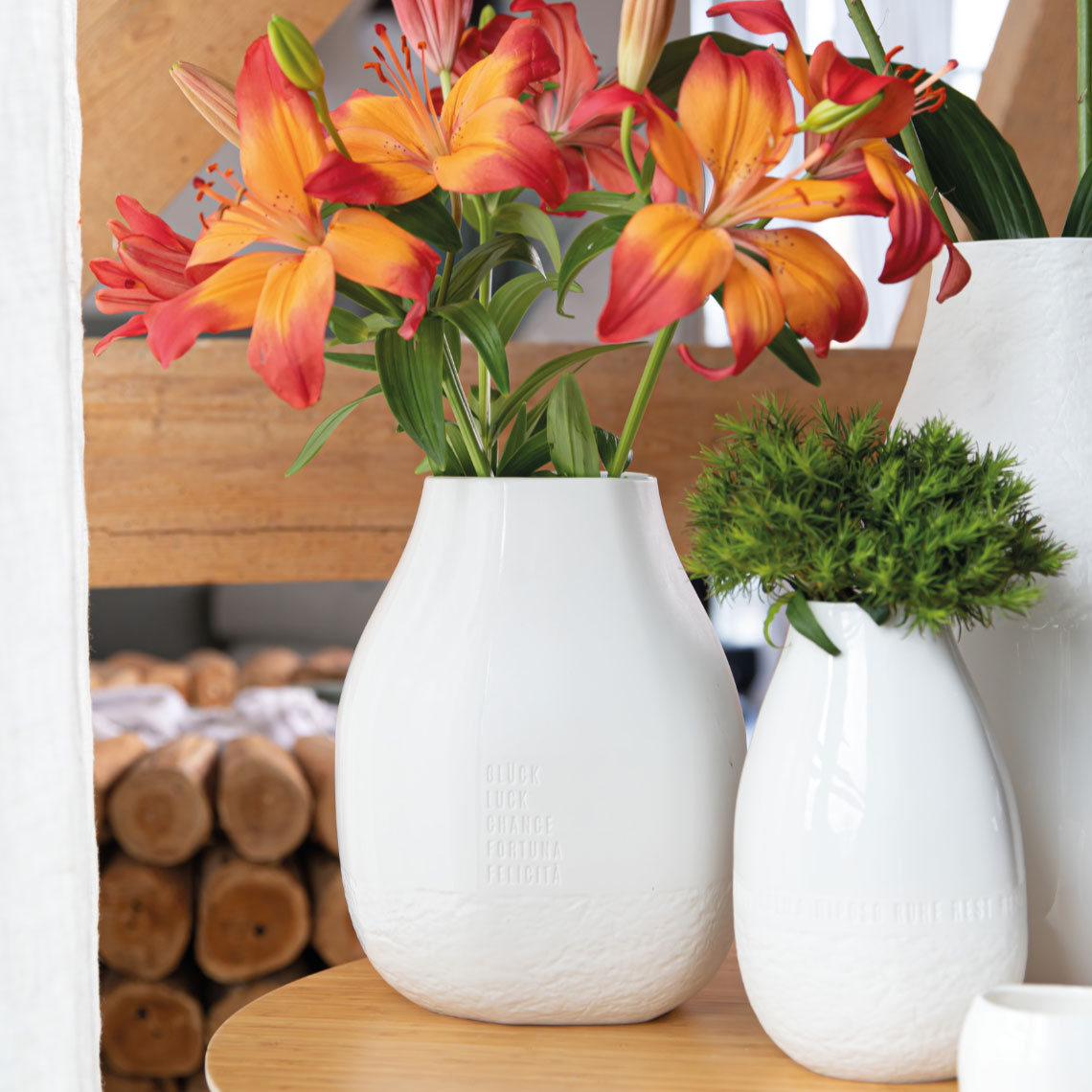 Vaso Luck H25 in Ceramica Bianca Design Rader - 0016471