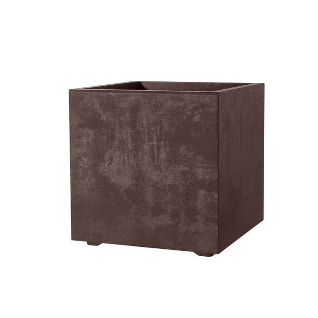 Vaso Millennium Cubo 39X39 Marrone | Vasi di design in plastica per esterno - cubo-millennium-39-marrone