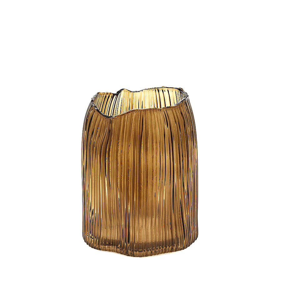 Vaso Millerighe in Vetro Marrone H22,5 cm EDG Enzo De Gasperi