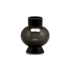 Vaso con sfera grigio scuro H22 X D18 | Vasi di design in vetro - 106018