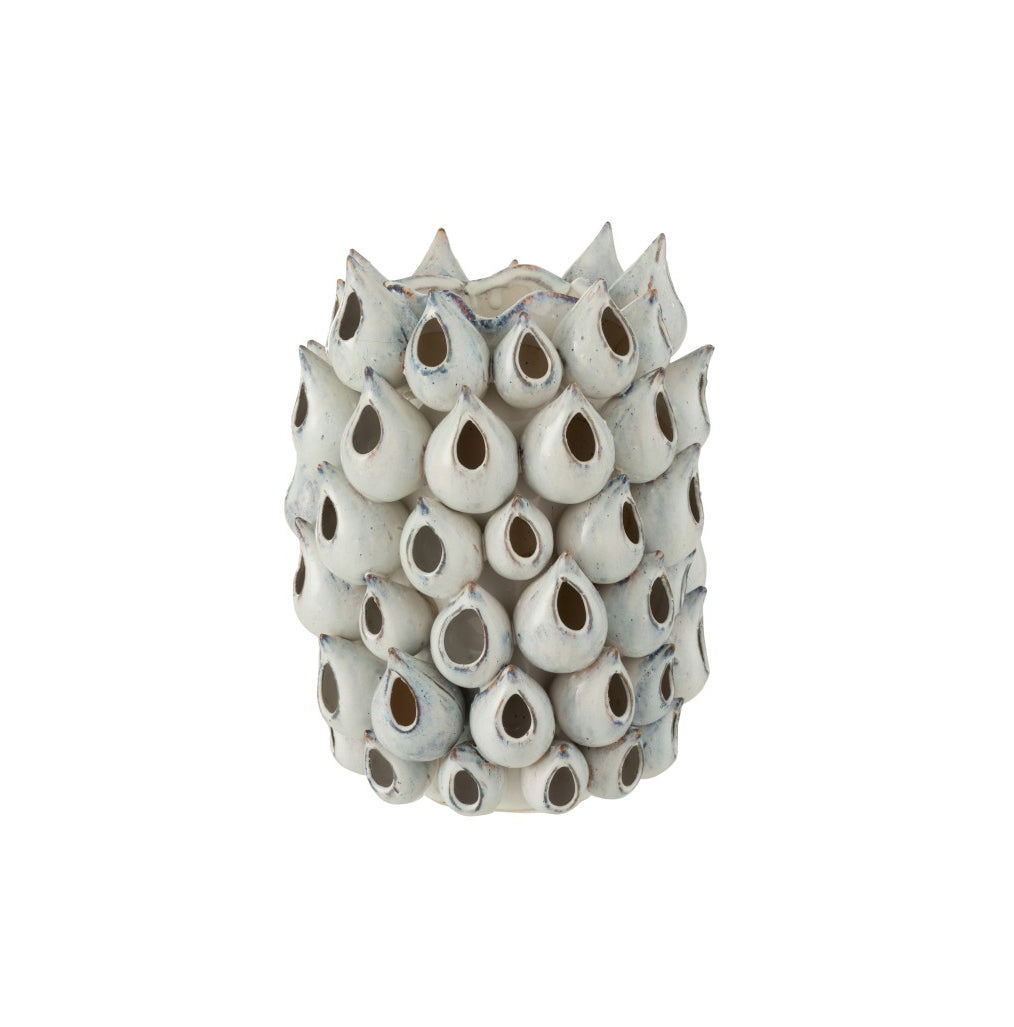 Vaso Anemone Alto in ceramica blu : vasi design particolari per interno - 1153