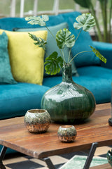 Vaso Palla basso in vetro Verde Anticato : Vasi di design in vetro - 96781
