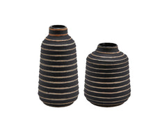 Vaso Righe Oro Nero : Vasi di design in vetro - CONFIG0196