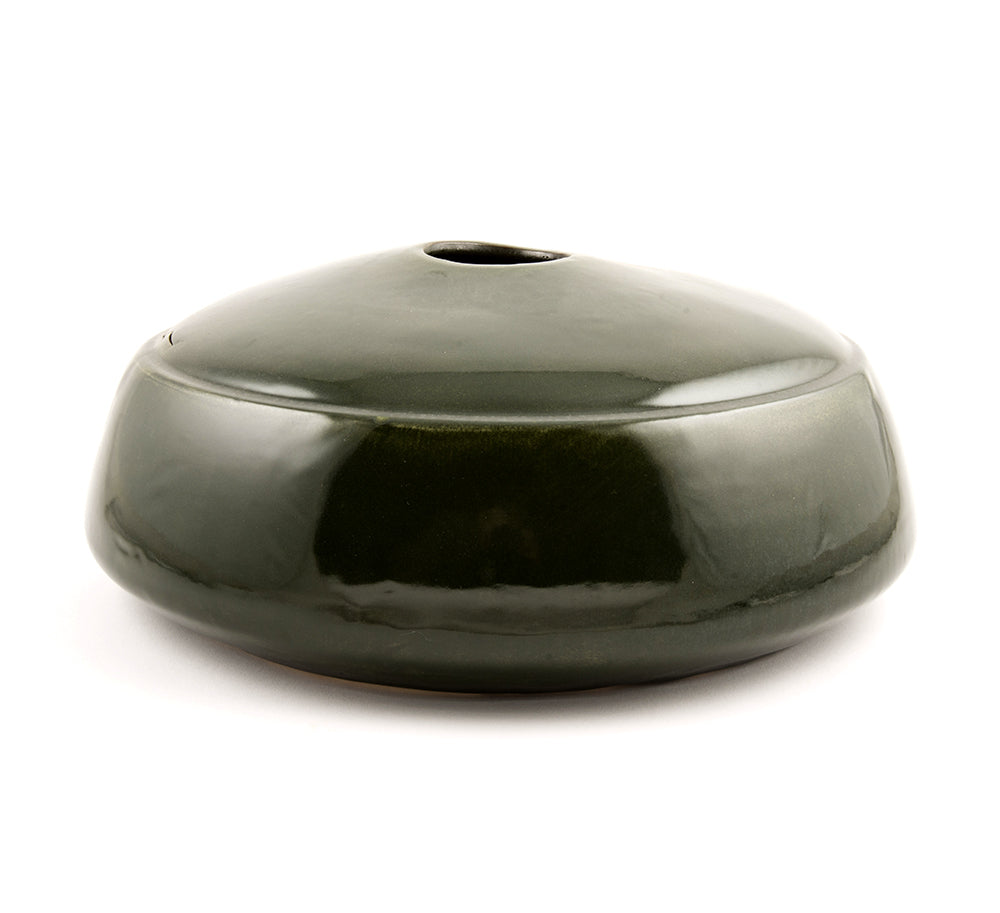 Vaso True in ceramica smaltata verde : vasi in ceramica di design - AAR5649FO
