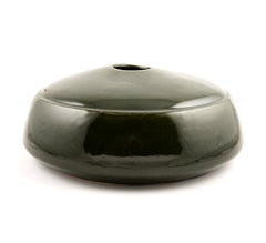 Vaso True in ceramica smaltata verde : vasi in ceramica di design - AAR5649FO
